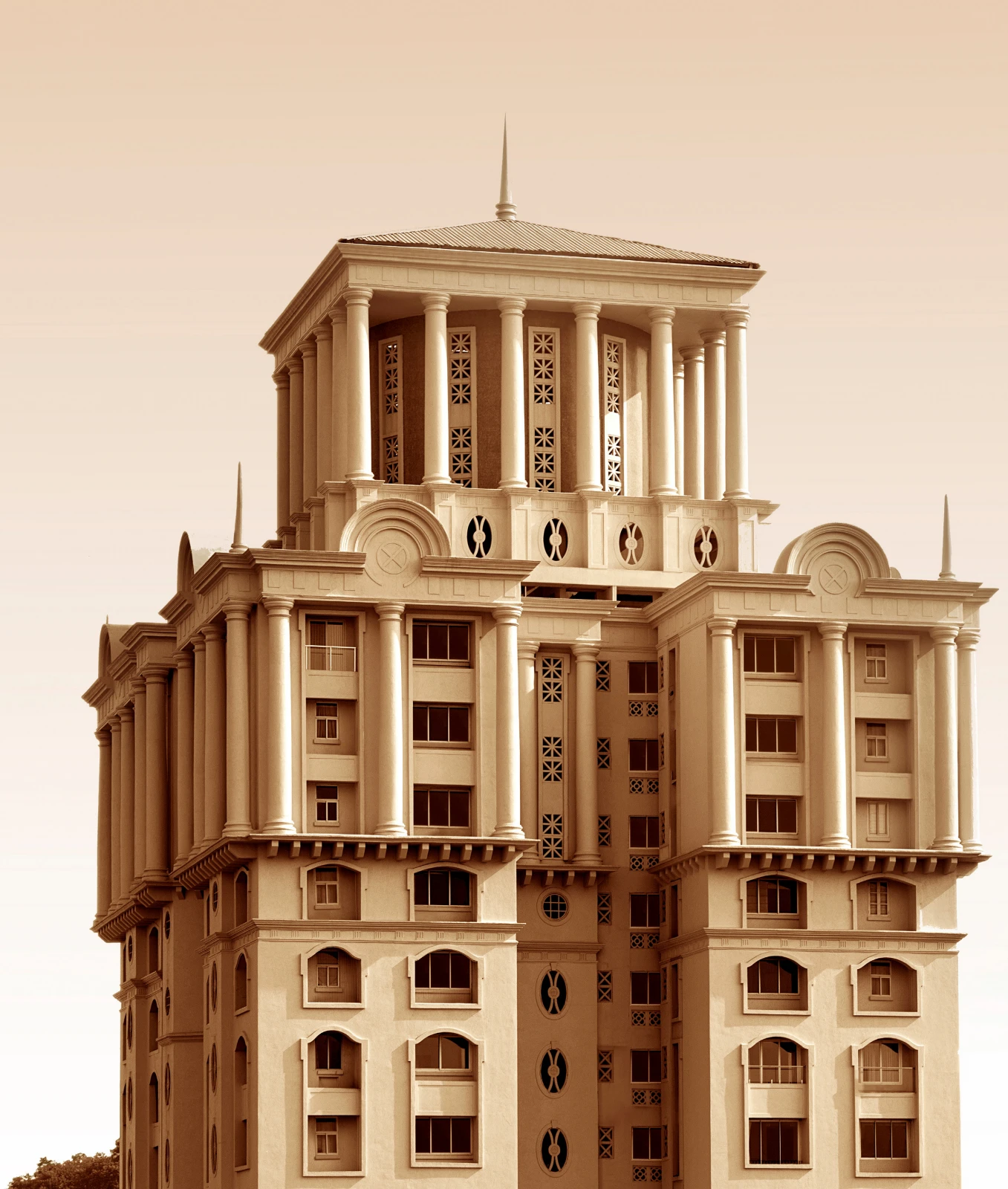 Classical architectural detail from the supplied Hiranandani brochure